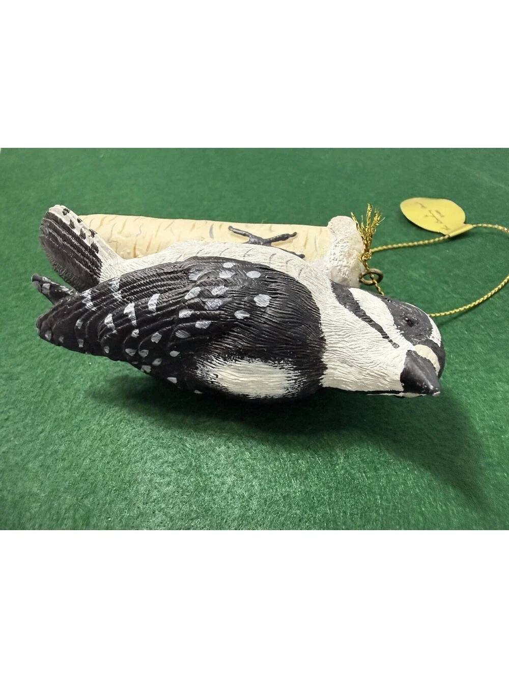 VTG Danbury Mint Christmas Ornament Song Bird Figurine Downy WoodPecker 4